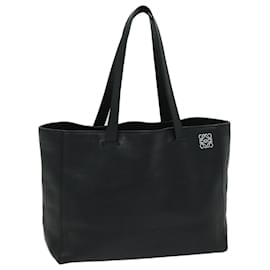 Loewe-LOEWE Anagram East West Shopper Tote Bag Leder Schwarz Auth bs12487-Schwarz