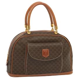 Céline-CELINE Macadam Canvas Hand Bag PVC Brown Auth 67773-Brown