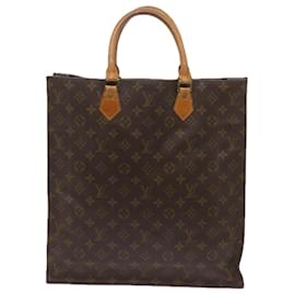 Louis Vuitton-LOUIS VUITTON Monogram Sac Plat Hand Bag M51140 LV Auth 68167-Monogram