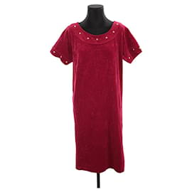 Saint Laurent-Velvet dress-Red