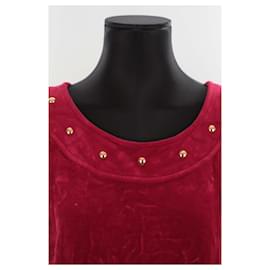 Saint Laurent-Vestido de terciopelo-Roja