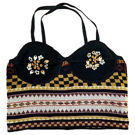 Crop Top Bustier Jean Paul Gaultier de Algodón Viscosa Multicolor