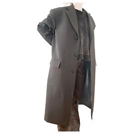 Casaco Oversized Marrom Escuro LEMAIRE com Ombros Acolchoados Castanho escuro