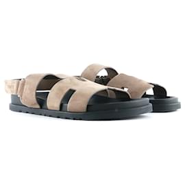 Hermès-HERMES  Sandals T.eu 42.5 leather-Brown
