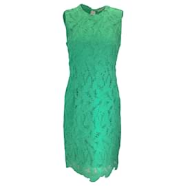 Autre Marque-Emilio Pucci Green Sleeveless Leaf Lace Dress-Green