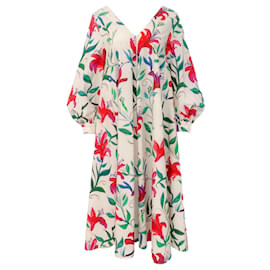 Autre Marque-La linedJ White Lily Popeline Cotton Bali Dress-Cream