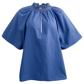 Autre Marque-La linedJ  Blue Popeline Cotton Holiday Shirt-Blue