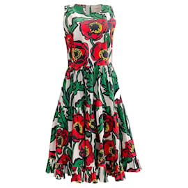 Autre Marque-La linedJ Red Multi Floral Sleeveless Big Dress-Red