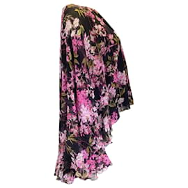 Autre Marque-Giambattista Valli Black / Blusa de seda estampada floral rosa-Multicor