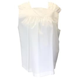 Autre Marque-Marni White Sleeveless Cotton Top-White