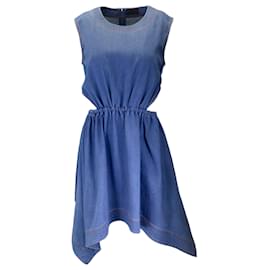 Autre Marque-Ärmelloses Jeanskleid mit Cut-Out-Detail in Blau von Leo Lin -Blau