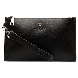 Black Versace Medusa Clutch Black