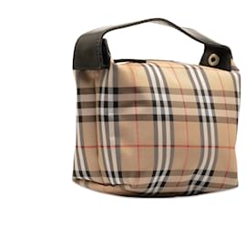 Burberry-Braune Burberry-Handtasche im Mini-House-Check-Stil-Braun