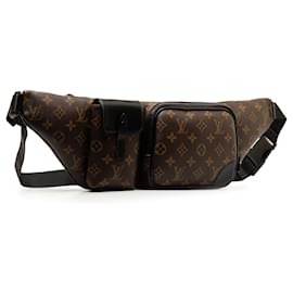 Louis Vuitton-Brown Louis Vuitton Monogram Macassar Christopher Bumbag Belt Bag-Brown