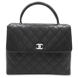 Chanel-Black Chanel Caviar Top Handle Bag-Black