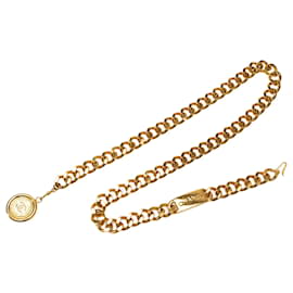 Chanel-Goldfarbener Chanel-Medaillon-Kettengliedergürtel-Golden