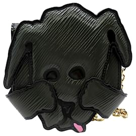 Louis Vuitton-Porte-cartes noir Louis Vuitton Grace Coddington Epi Catogram Dog-Noir