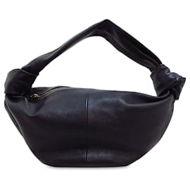 Bottega Veneta-Black Bottega Veneta Mini Leather Double Knot Handbag-Black