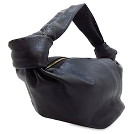 Bottega Veneta-Black Bottega Veneta Mini Leather lined Knot Handbag-Black