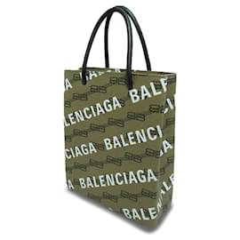 Balenciaga-Brown Balenciaga BB Monogram Logo Shopping Tote Satchel-Brown