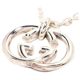 Gucci-Collana con pendente G intrecciata in argento Gucci-Argento