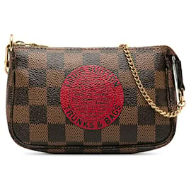Louis Vuitton-Brown Louis Vuitton Damier Ebene Trunks and Bags Mini Pochette Accessoires Shoulder Bag-Brown