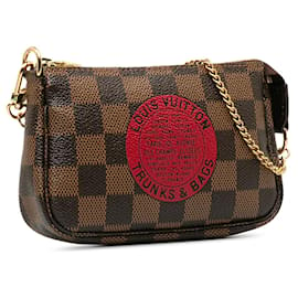 Louis Vuitton-Bolso de hombro Louis Vuitton Damier Ebene Trunks and Bags Mini Pochette Accessoires marrón-Castaño