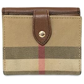 Burberry-Brown Burberry House Check Canvas Wallet-Brown