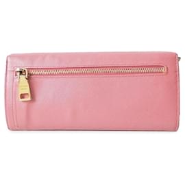 Prada-Pink Prada Saffiano Leather Long Wallet-Pink