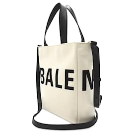 Balenciaga-Bolso satchel diario de lona Balenciaga blanco-Blanco