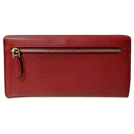 Prada-Red Prada Saffiano Lux Continental Wallet-Red