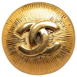 Chanel-Gold Chanel CC Brooch-Golden