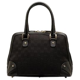 Gucci-Black Gucci GG Canvas Nailhead Handbag-Black
