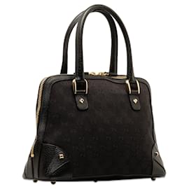 Gucci-Black Gucci GG Canvas Nailhead Handbag-Black