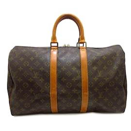 Louis Vuitton-Keepall marron à monogramme Louis Vuitton 45 Sac de voyage-Marron