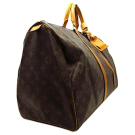 Louis Vuitton-Keepall marrón con monograma de Louis Vuitton 50 Bolsa de viaje-Castaño