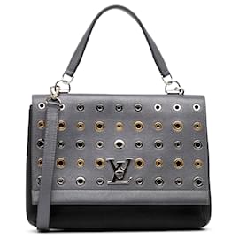 Louis Vuitton-Bolso satchel Louis Vuitton LockMe II BB gris con ojales-Otro
