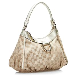 Gucci-Brown Gucci GG Canvas Abbey D Ring Shoulder Bag-Brown
