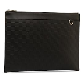 Louis Vuitton-Black Louis Vuitton Damier Infini Discovery Pochette Clutch Bag-Noir