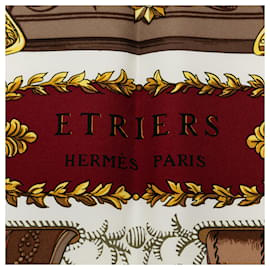 Hermès-Red Hermes Etriers Silk Scarf Scarves-Red