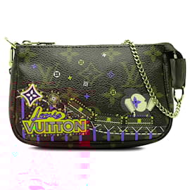 Louis Vuitton-Brown Louis Vuitton Monogram Vivienne Christmas Print Mini Pochette Accessoires Shoulder Bag-Brown