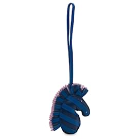 Hermès-Blauer Hermes Gee Gee Savannah Zebra-Taschenanhänger -Blau