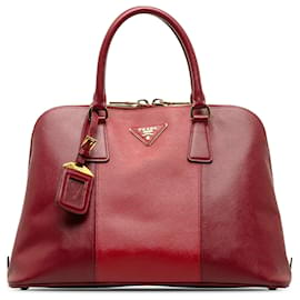 Prada-Red Prada Medium Saffiano Bicolor Promenade Handbag-Red