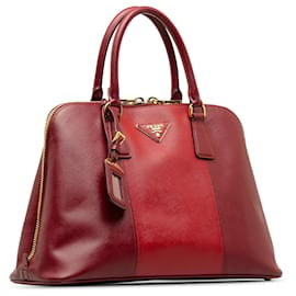 Prada-Red Prada Medium Saffiano Bicolor Promenade Handbag-Red