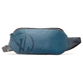 Louis Vuitton-Blue Louis Vuitton Epi Initials Belt Bag-Blue