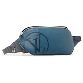 Louis Vuitton-Sac ceinture bleu Louis Vuitton Epi Initials-Bleu