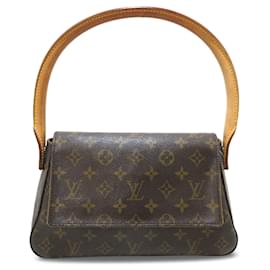 Louis Vuitton-Brown Louis Vuitton Monogram Looping Mini Shoulder Bag-Brown
