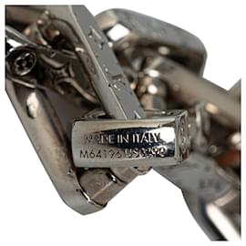 Louis Vuitton-Colar de elo de corrente com monograma Louis Vuitton prateado-Prata