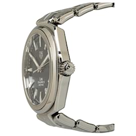 Tag Heuer-Silver Tag Heuer Automatic Stainless Steel Link Calibre 5 watch-Silvery