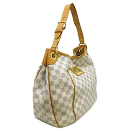 Louis Vuitton-White Louis Vuitton Damier Azur Galliera PM Shoulder Bag-White